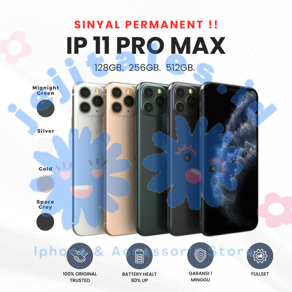 IP 11 Pro Max BC 128GB 256GB 512GB Second Terdaftar