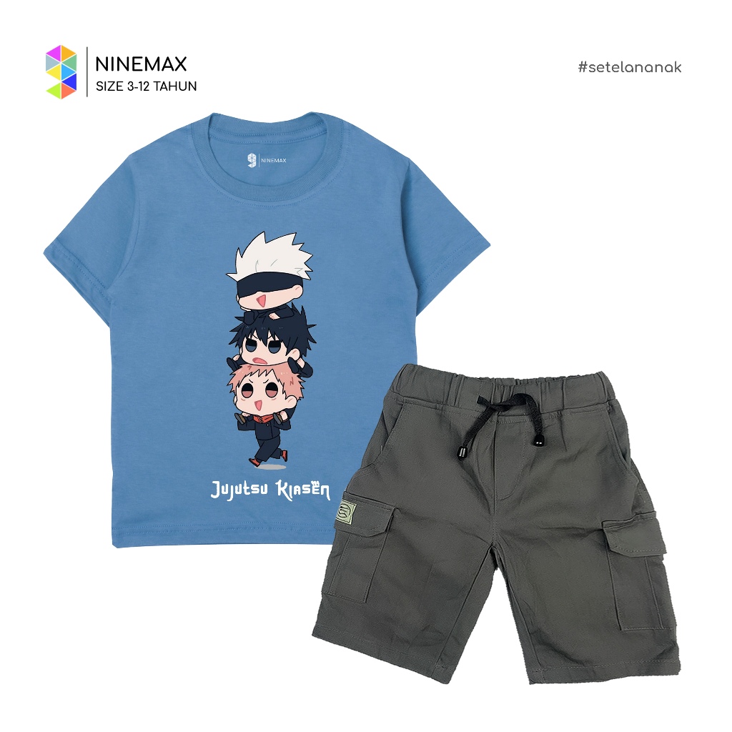 Setelan Anak Motif Jujutsu Kaisen Terlaris / Setelan Celana Anak