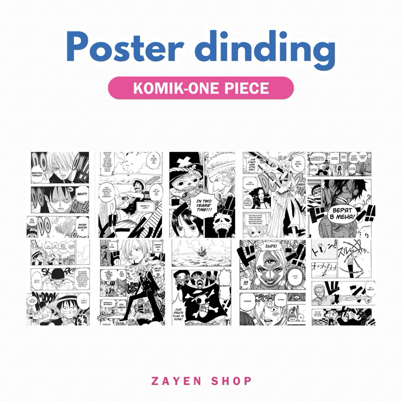 zayenshop-isi 10 Poster dinding komik anime one piece murah