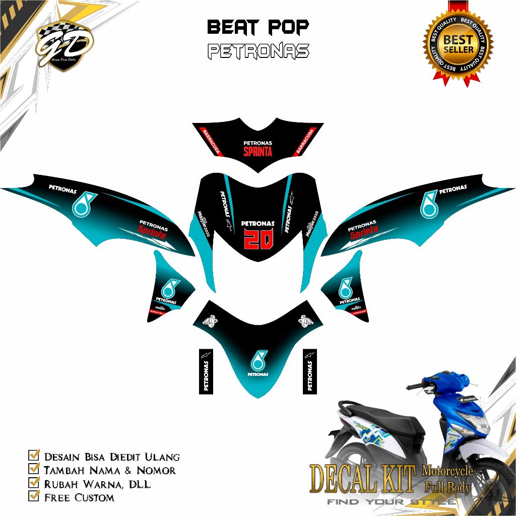 Decal Beat pop Full Body Stiker Decal Beat Pop Full Body Petronas