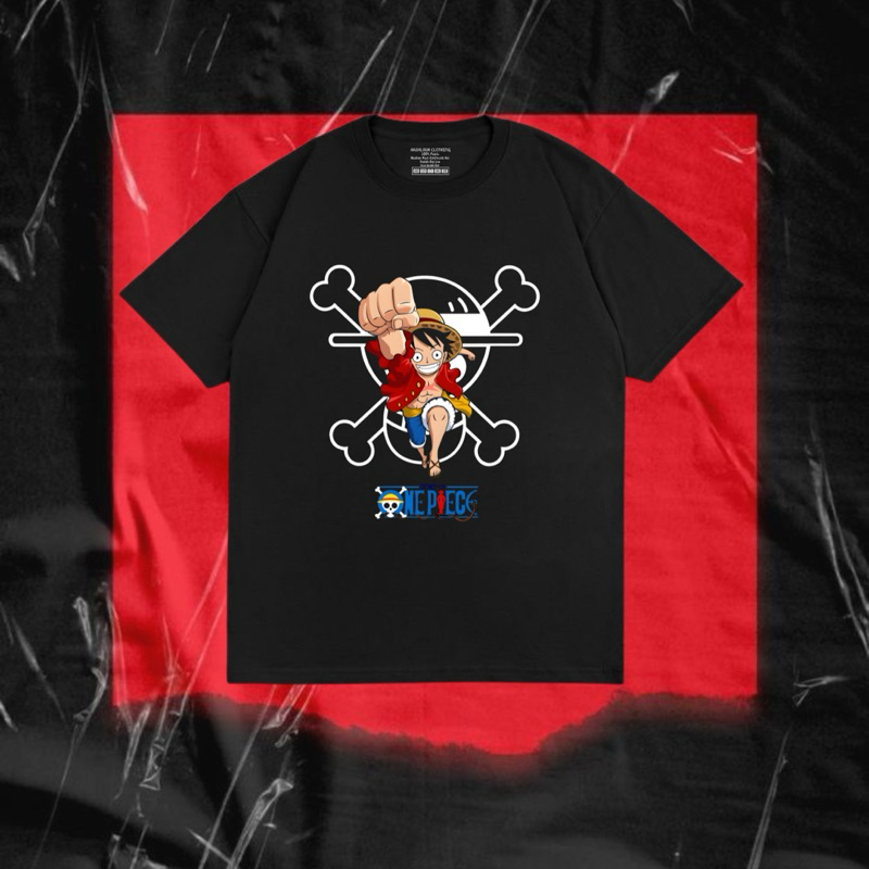 tshirt one piece kais hitam dewasa one piece