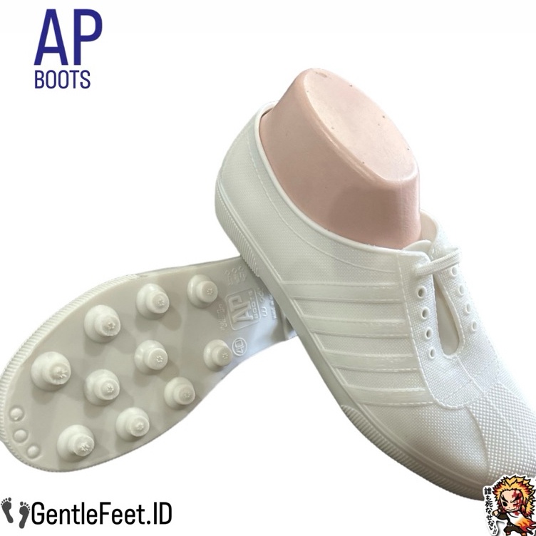 KODE O4S SEPATU KARET AP 963 WHITE 3742  SEPATU KARET SOL SPUL BOLA PUTIH  AP BOOT