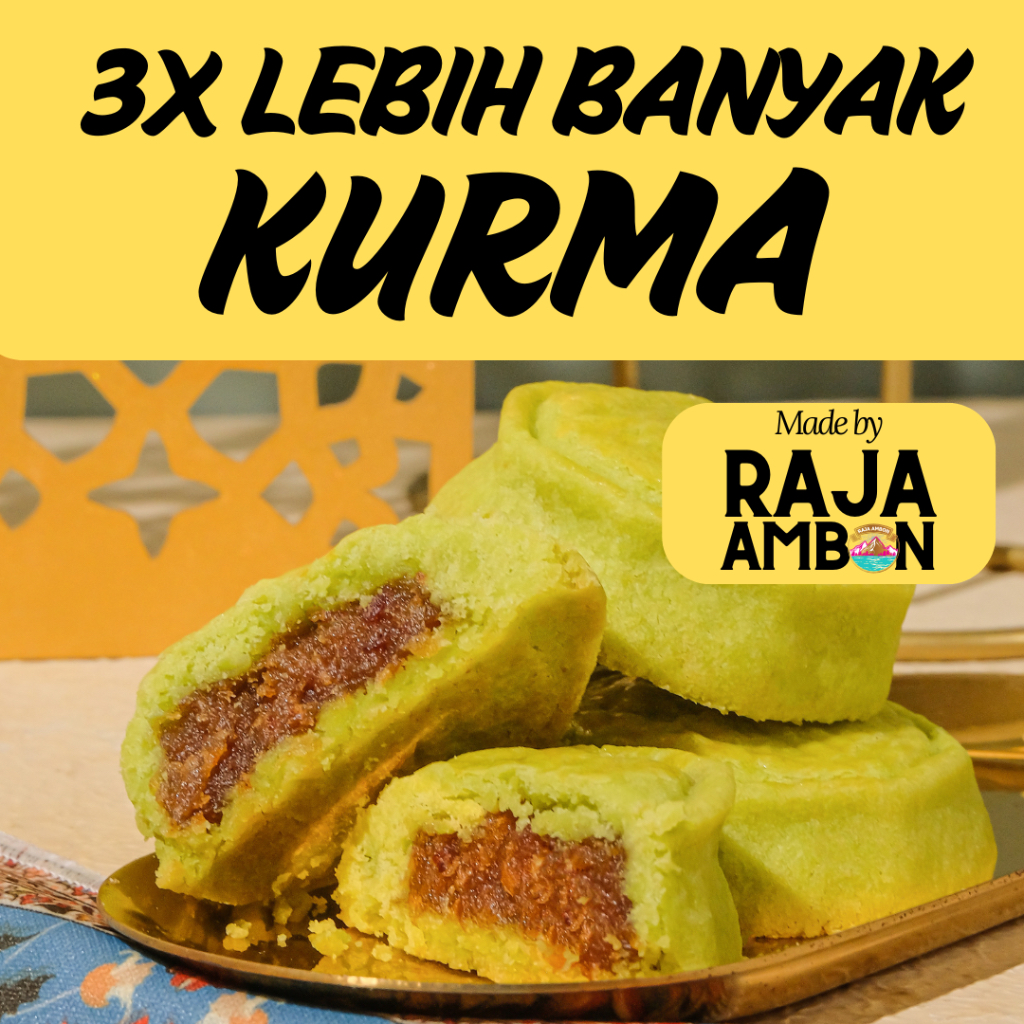 

[ IDUL FITRI GIFT HAMPERS ] 3 PAX JUMBO PANDAN KURMA NASTAR (KURMA LEBIH BANYAK) made by Raja Ambon