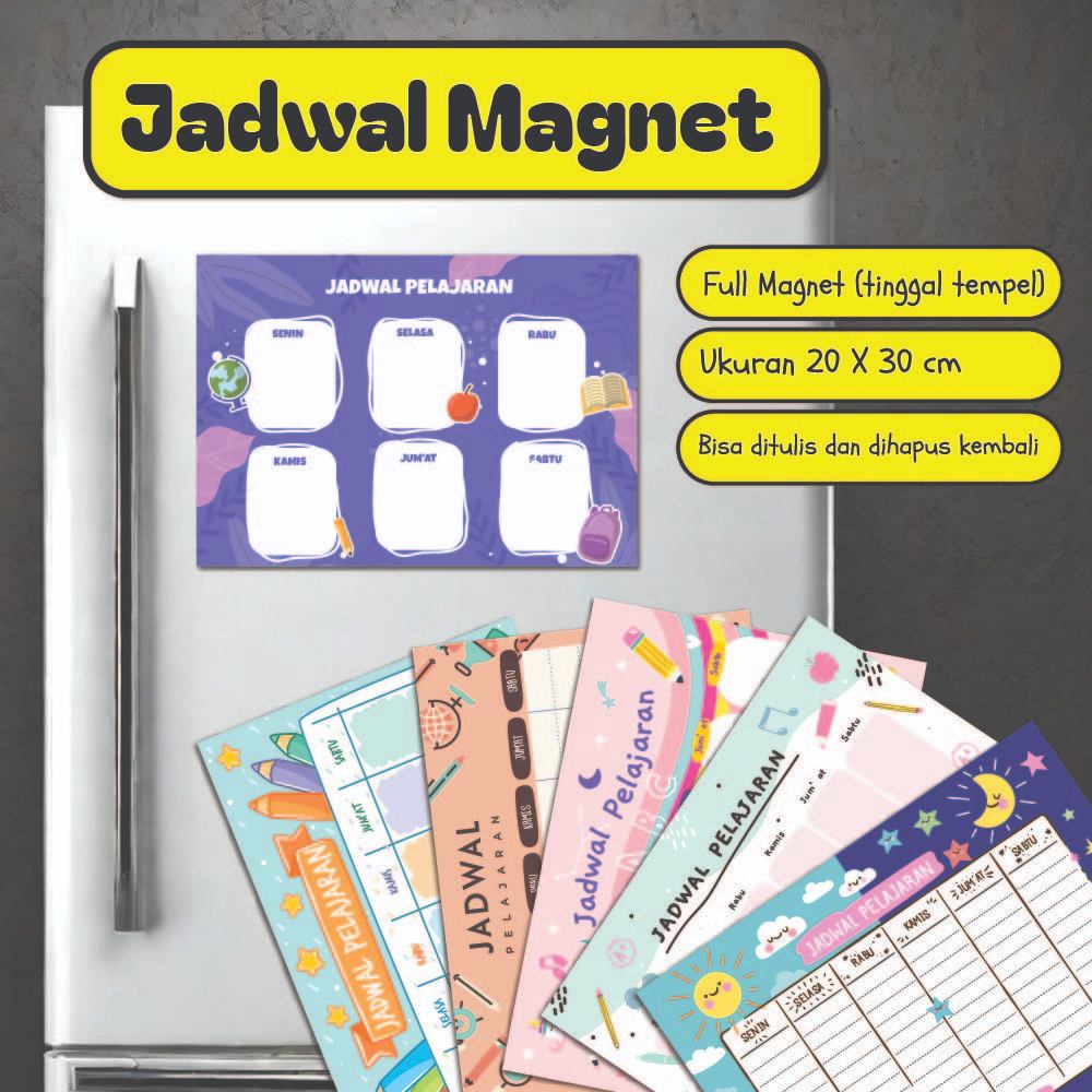 

Lembar Belajar Jadwal Pelajaran Magnet Tempelan Kulkas Ukuran A4