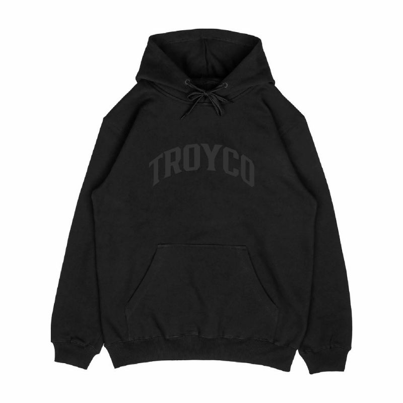 Troy Co Hoodie Black On Black Sweater Pria Wanita