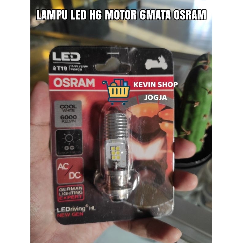 [100% ORIGINAL] LAMPU H6 KAKI 2 LED DEPAN/UTAMA MOTOR Merk OSRAM PUTIH Arus AC/DC