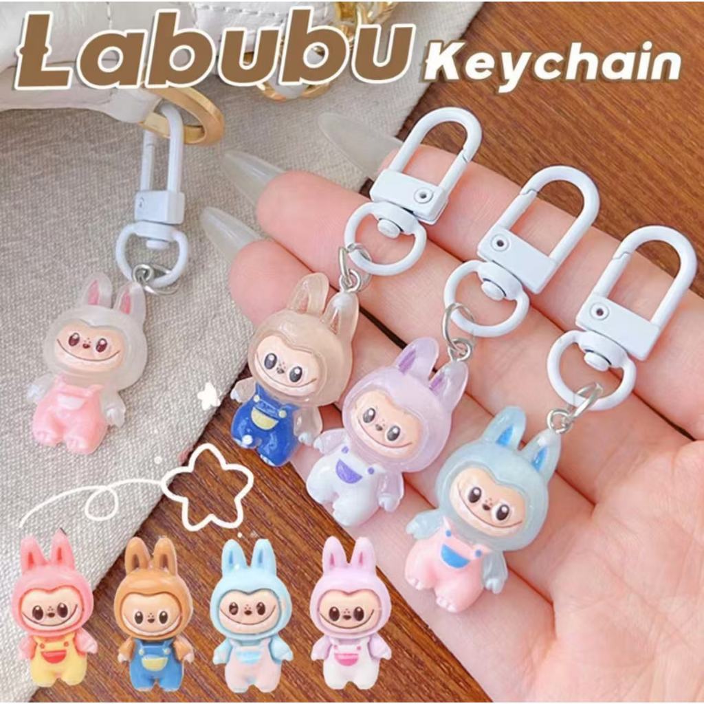 Gantungan Kunci Labubu Karakter Kelinci Transparan Keychain Tas HP Lucu Aksesoris