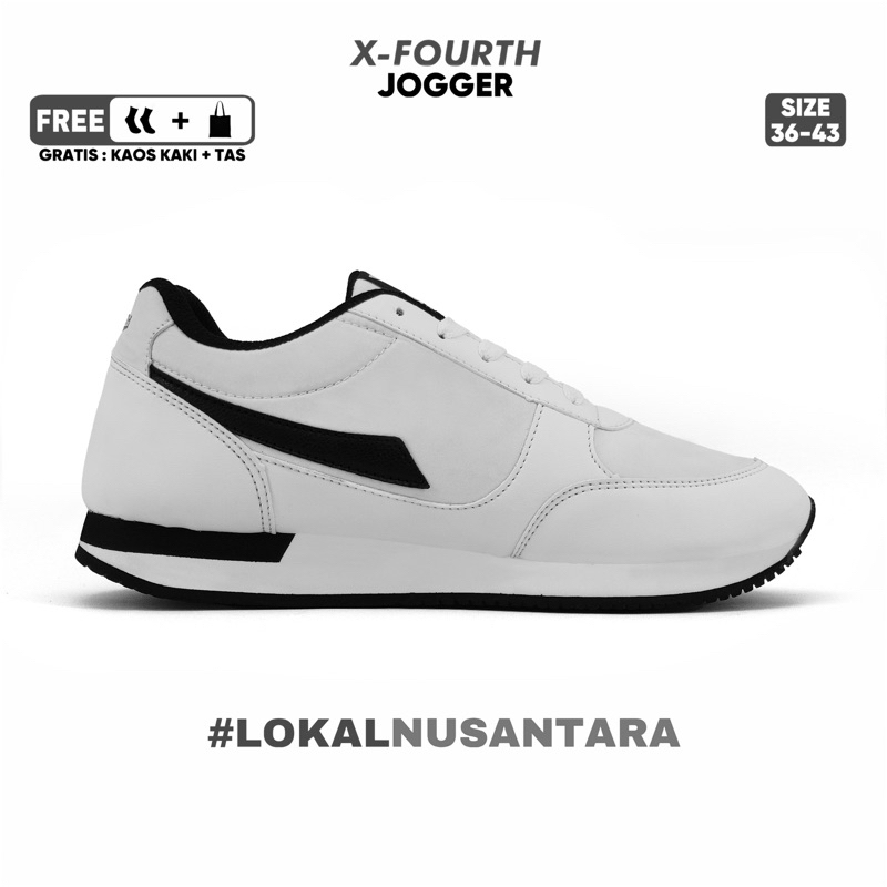 SEPATU OLAHRAGA PRIA DAN WANITA X-FOURTH JOGGER PUTIH SEPATU LARI SENAM DAN GYM 2024 TERBARU WARNA A