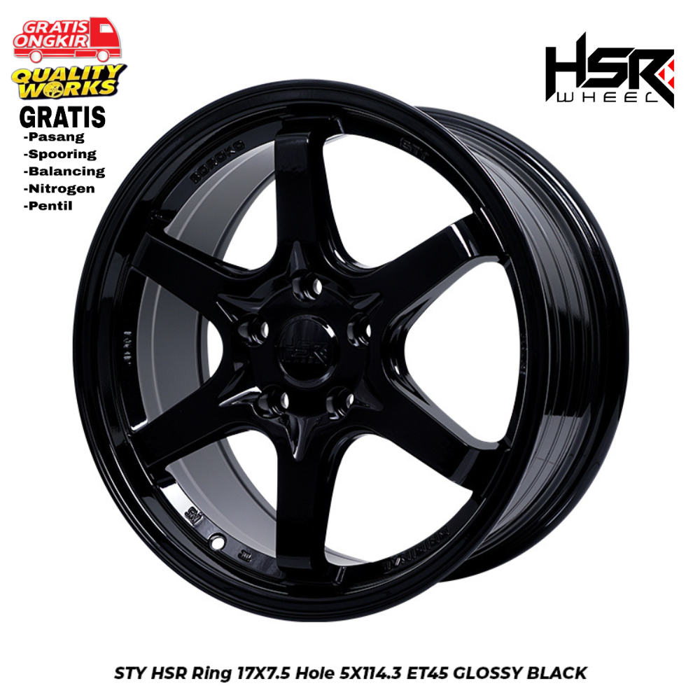 Velg Modifikasi Mobil Ring 17 Lobang Baut 5 Velg Racing Hsr Wheel Original Model Farian