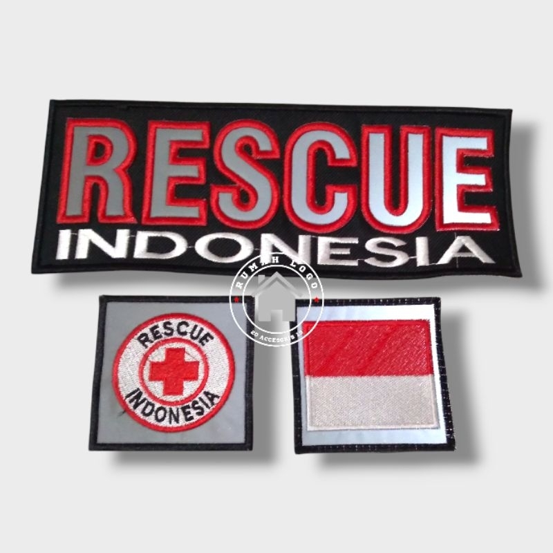 logo bordir RESCUE INDONESIA satu set
