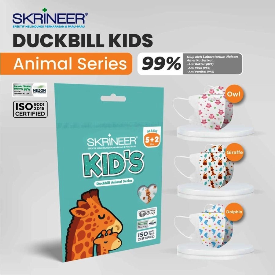 MASKER ANAK SKRINEER DUCKBILL 4 PLY ISI 7