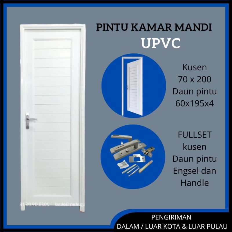 Pintu Kamar Mandi UPVC 70x200 cm Indoor Outdoor