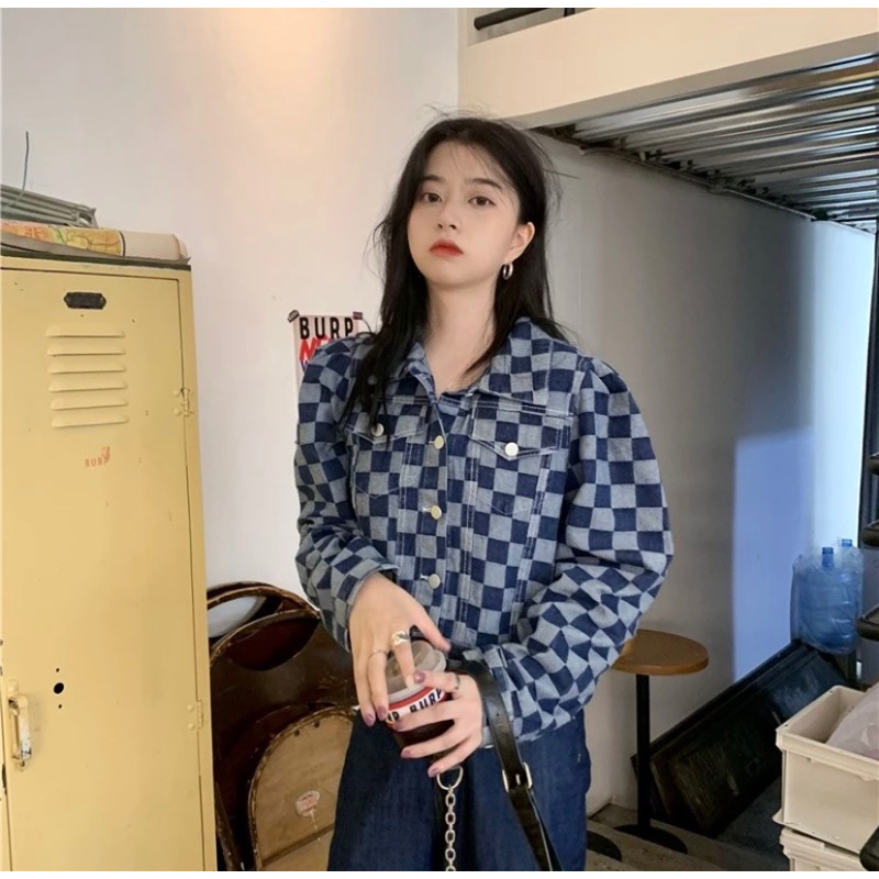 PRELOVED KEMEJA OUTER JACKET BLUE SIMPLE ELEGAN KEMEJA MURAH THRIFT