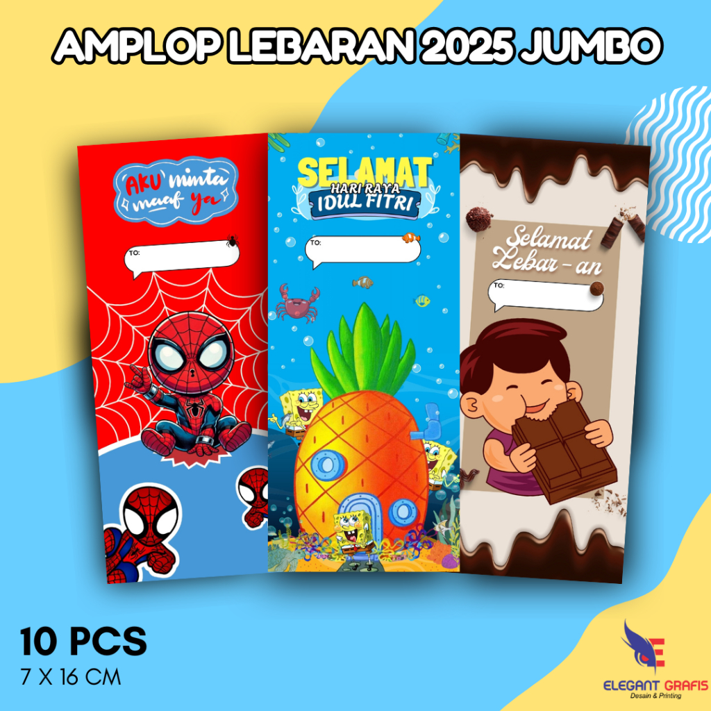 

(10 PCS) - AMPLOP JUMBO LEBARAN IDUL FITRI 2025 - TANPA LIPAT UANG - AMPLOP LEBARAN LUCU