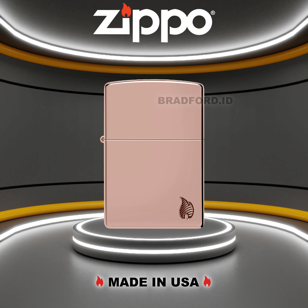 Korek Zippo Armor® High Polish Rose Gold Flame Design 46401 Original Made In USA