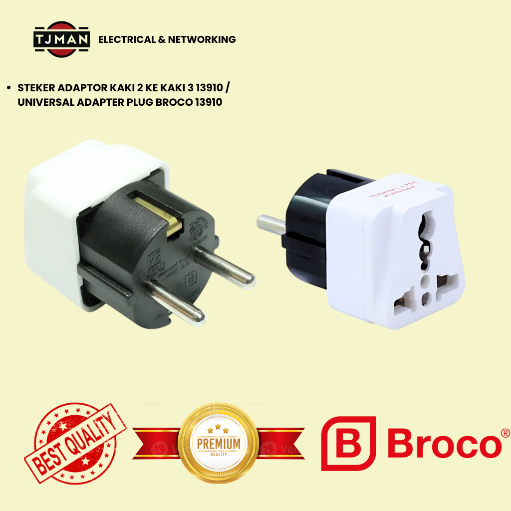 BROCO STEKER UNIVERSAL / OVER STEKER UNIVERSAL BROCO / CONVERTER COLOKAN KAKI 2 KE KAKI 3