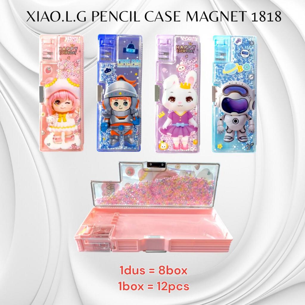 

XIOLINJING PENSIL CASE MAGNET 1818 CUTE / TEMPAT PENSIL PLASTIK TRANPARAN TEBAL + BIJI BUBLE WARNA