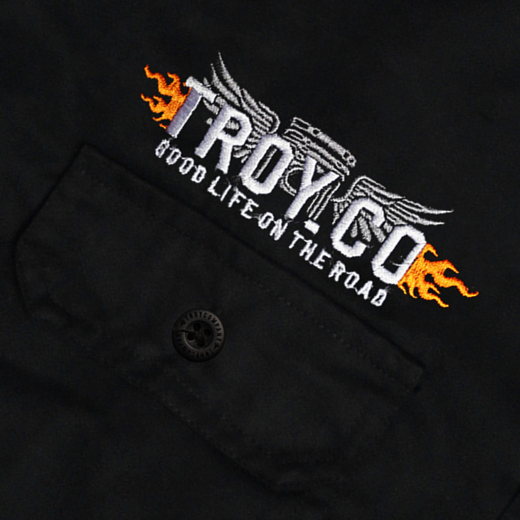 Troy Company Work Shirt Workwear Black Inferno Mechanics - Kemeja Kerja Workshirt Hitam WSD 3049