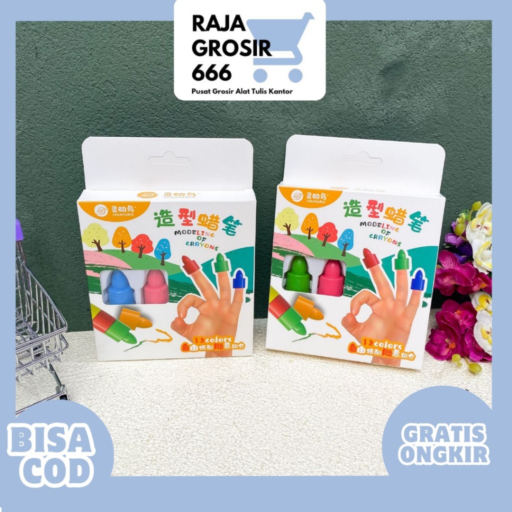 

CRAYON SUSUN JARI LINGDONG BIRD ISI 12 PCS KR-1805 mewarnai melukis menggambar