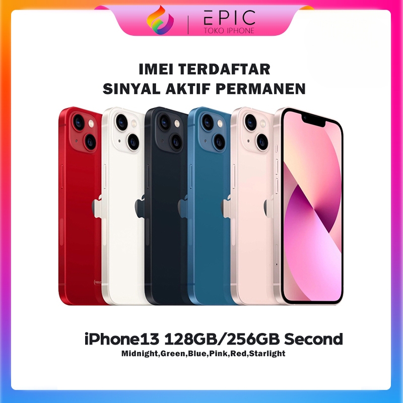 iPhone 13 128GB Second Original 100% Fullset Mulus/iPhone bekas Tersedia di toko 11-13Pro Max/iphone