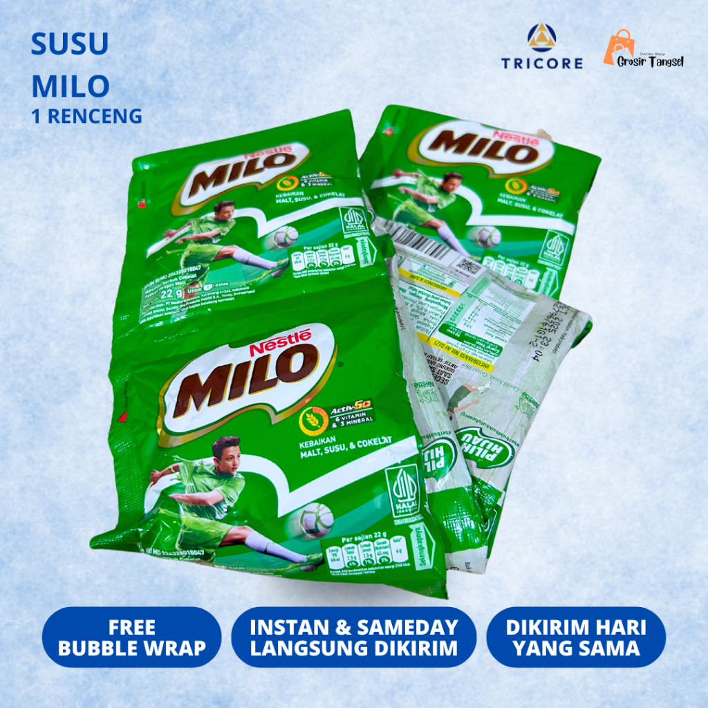 

Milo 3in1 Active Go Susu Coklat 1 Renceng isi 10 Sachet