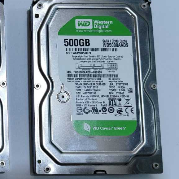 HDD PC SECOND ORI wd green 500gb