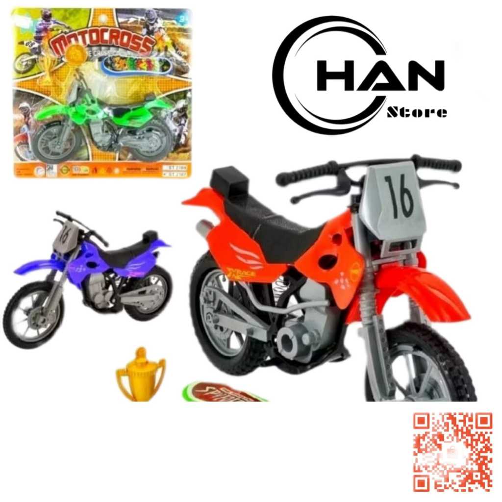 Mainan Anak Kendaraan Motor Cross Set Press Piala Medali Skateboard