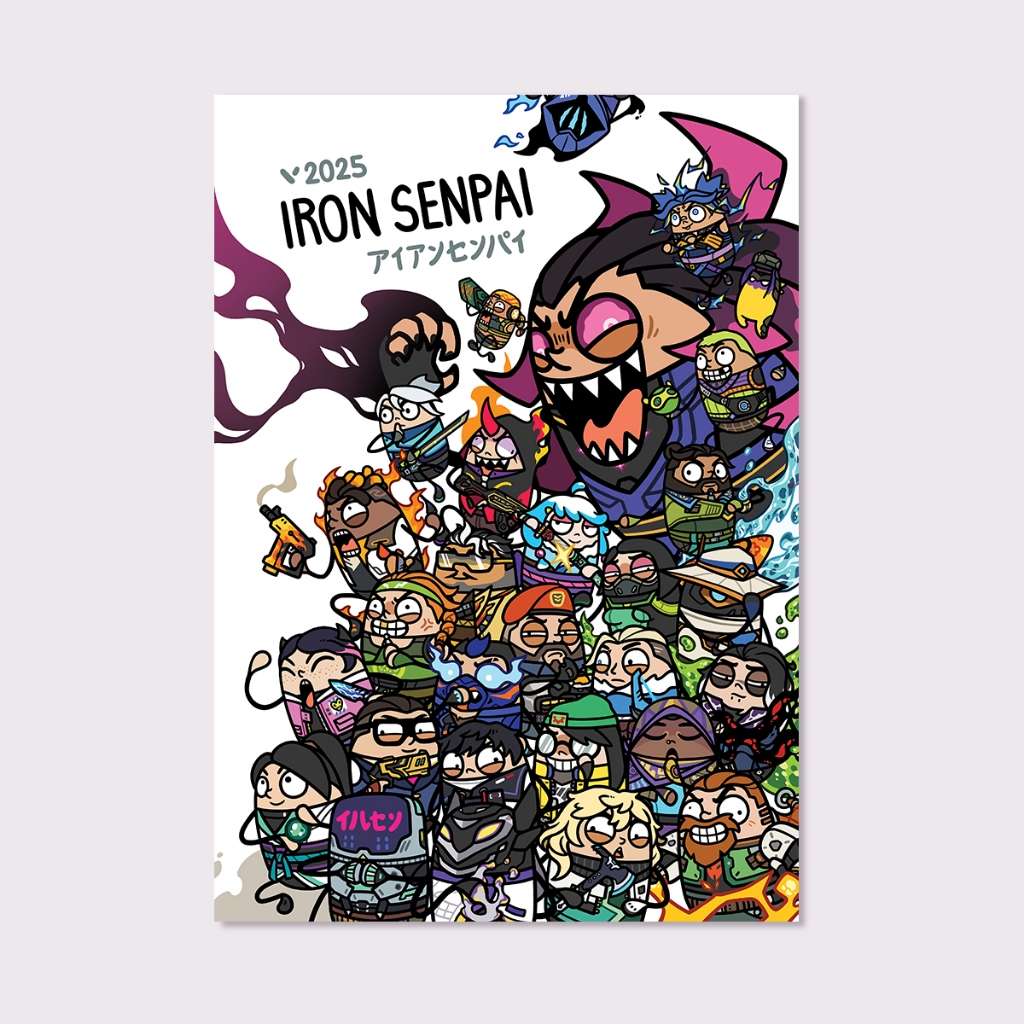 Poster A3 IRON SENPAI VALORANT V25 // Poster parodi VALORANT