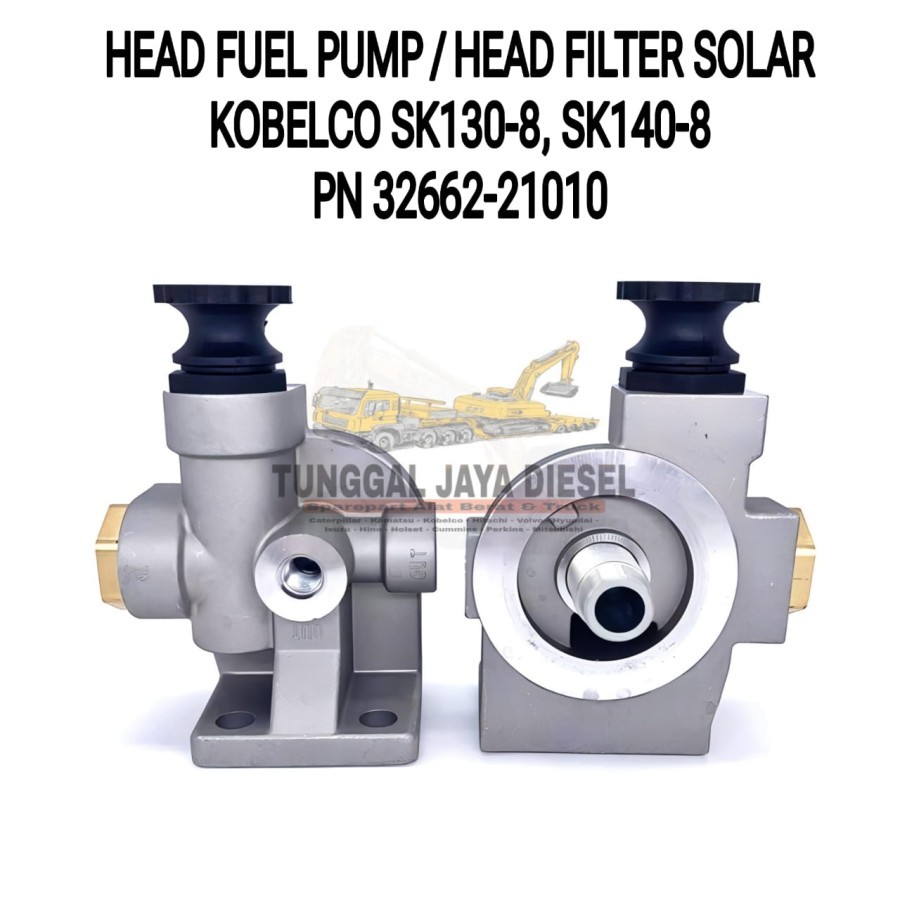 Head Fuel Filter Head Pump Kobelco SK130-8 SK140-8 Kepala Filter Solar 32662-21010