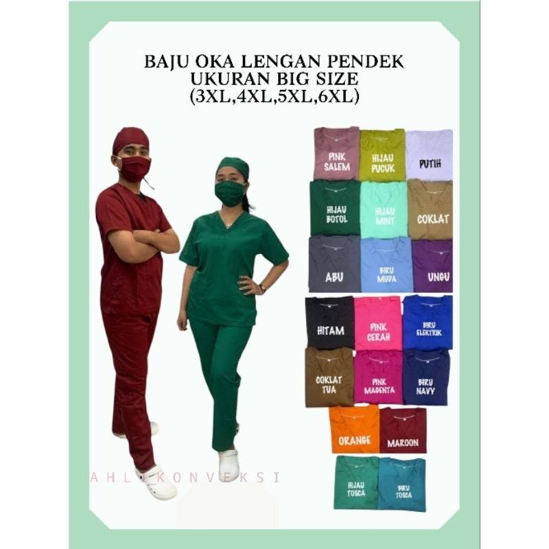 Baju OKA Lengan Pendek BIG SIZE / Besar / Baju Oka/Baju Jaga Malam bisa bordir