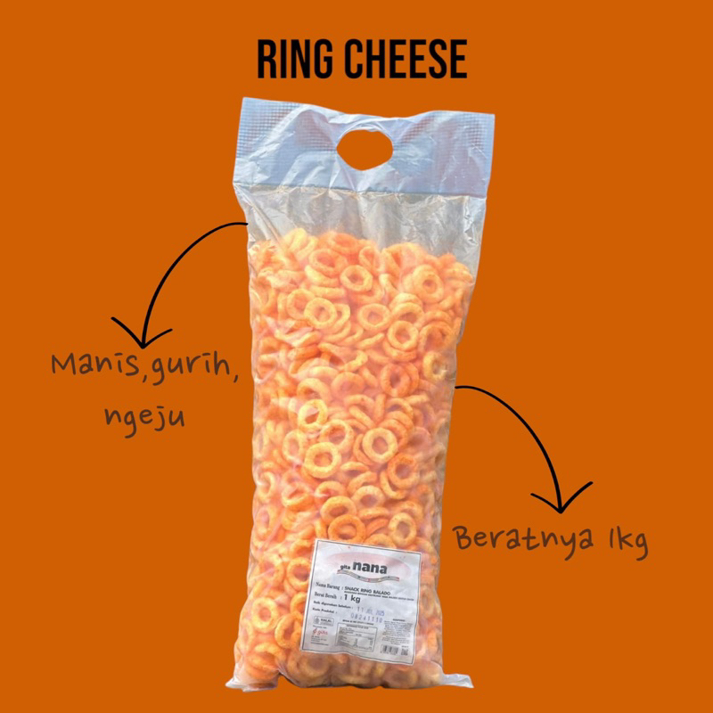 

RING CHEESE ring nana gurih renyah ngeju camilan kiloan 1kg PER BALL