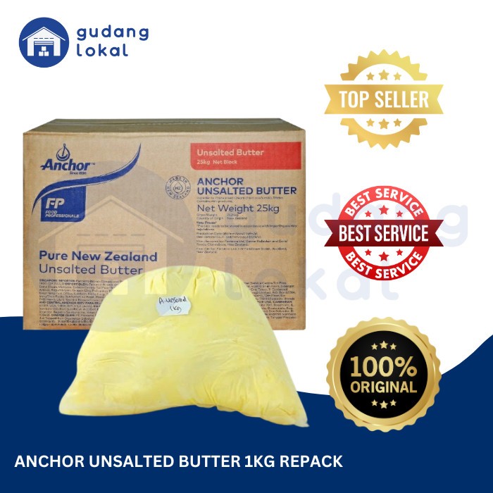 

ANCHOR UNSALTED BUTTER 1KG REPACK