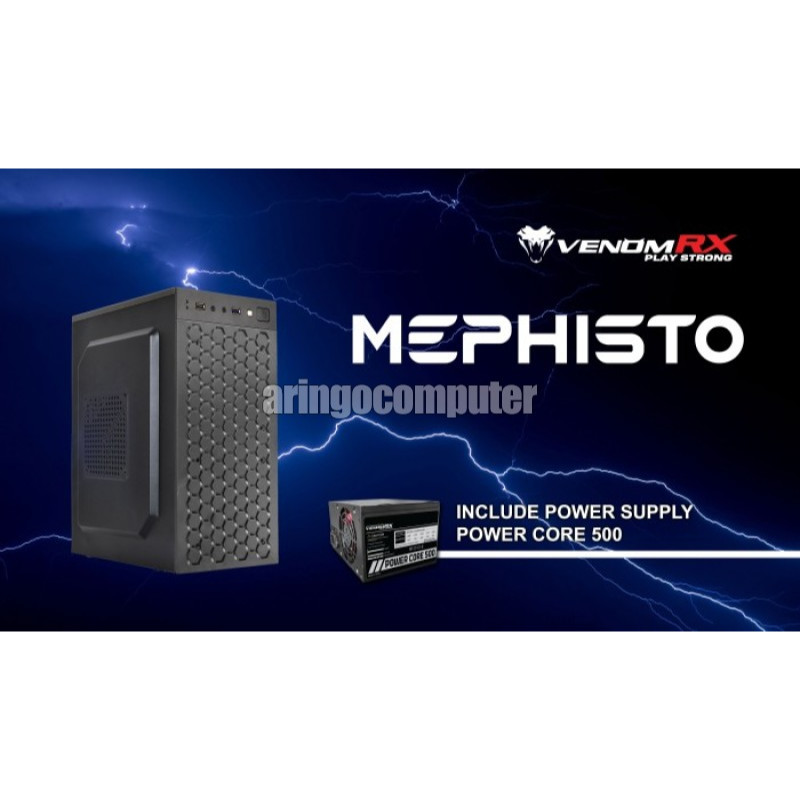 Casing Venom RX MEPHISTO M-ATX - BLACK + PSU