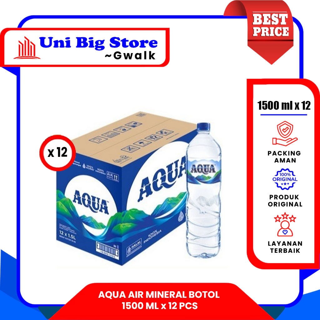 

AQUA AIR MINERAL BOTOL DUS - (1500 ml x 12 pcs)