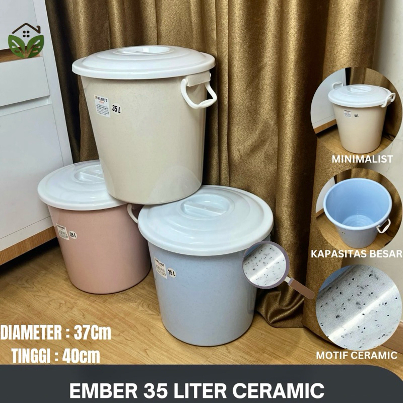 Ember tutup hyper CERAMIC 35 Liter - NYAMAN LIVING / ember mandi / bak mandi / ember plastik / bak p