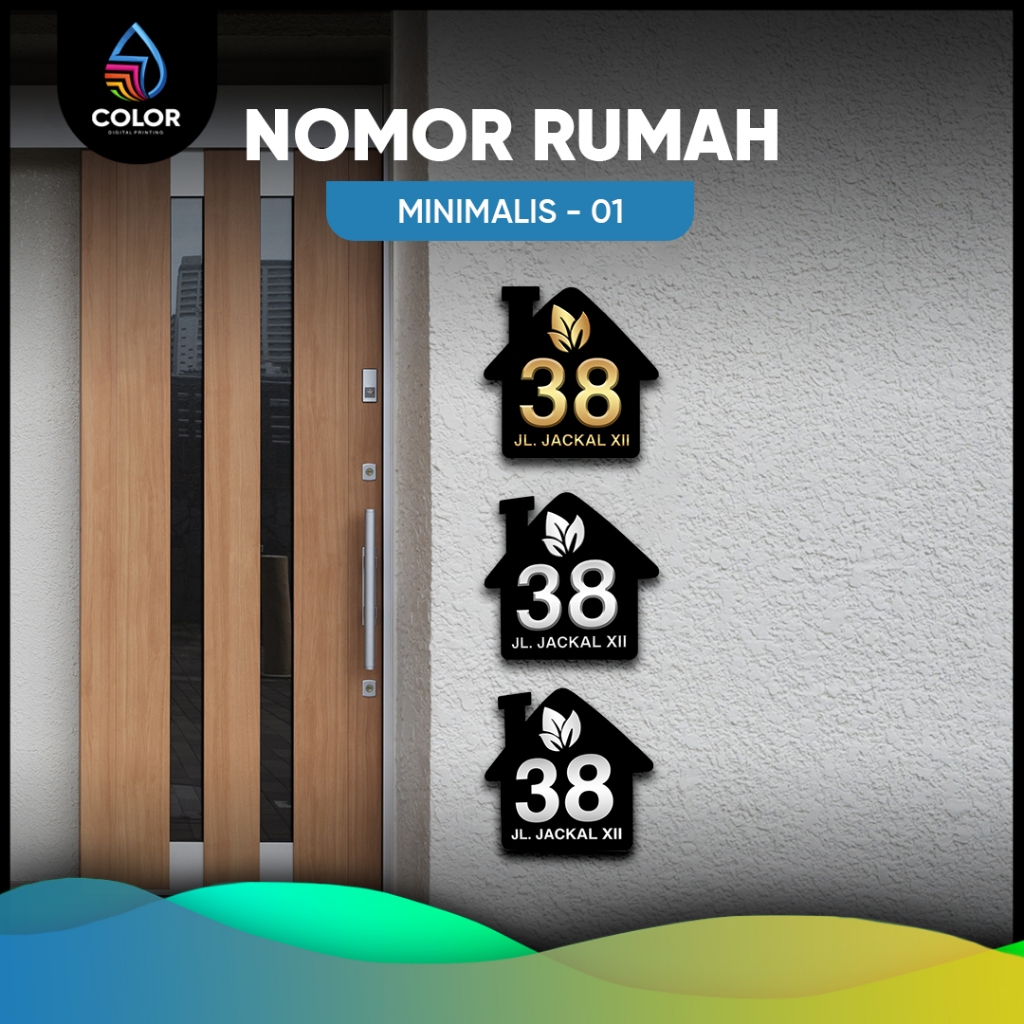 Nomor Rumah Akrilik UV / Nomor Rumah Acrylic Modern Minimalis 01