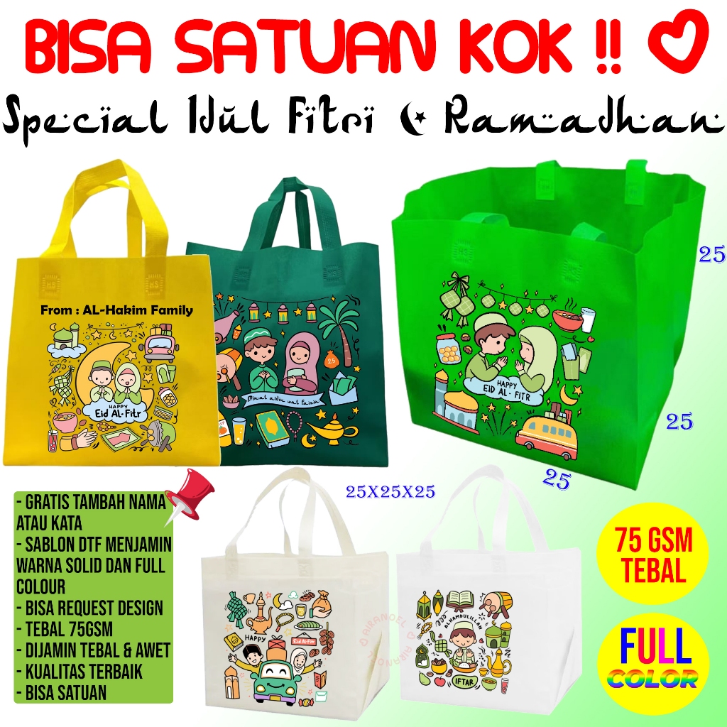 

HOONEYBEE Tas Spunbond Tas Hampers Lebaran Totebag Idul Fitri