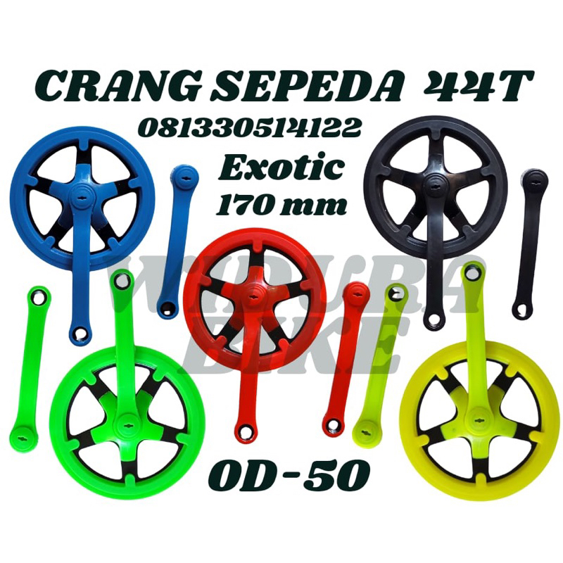 Crank Exotic 44T warna BB kotak/crack 44T sepeda Bmx lipat minion minitrek