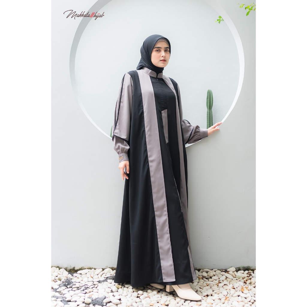 New Mariza Dress Gamis Wanita Simple Premium Elegan Original Kekinian Terbaru Makkata Hijab