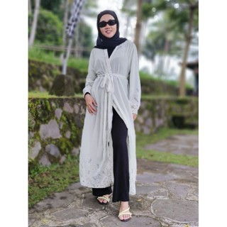 pakaian luaran wanita cardigan panjang kimono imora long outer ceruty motif