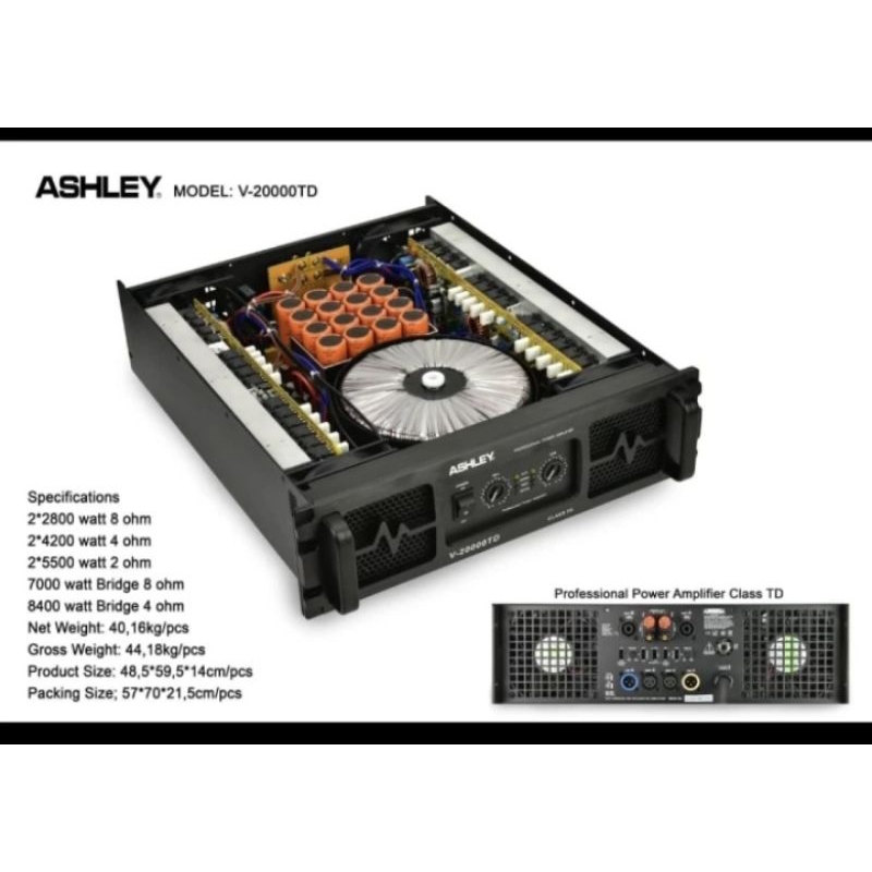 Power amplifier Ashley V 20000 TD class TD power ampli V20000