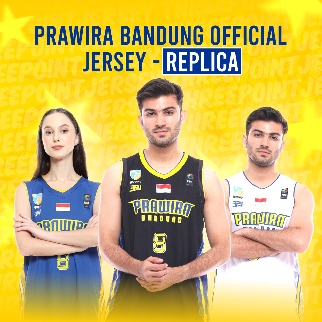 PRAWIRA BANDUNG OFFICIAL JERSEY - REPLICA IBL Threepoint Jersey Basket