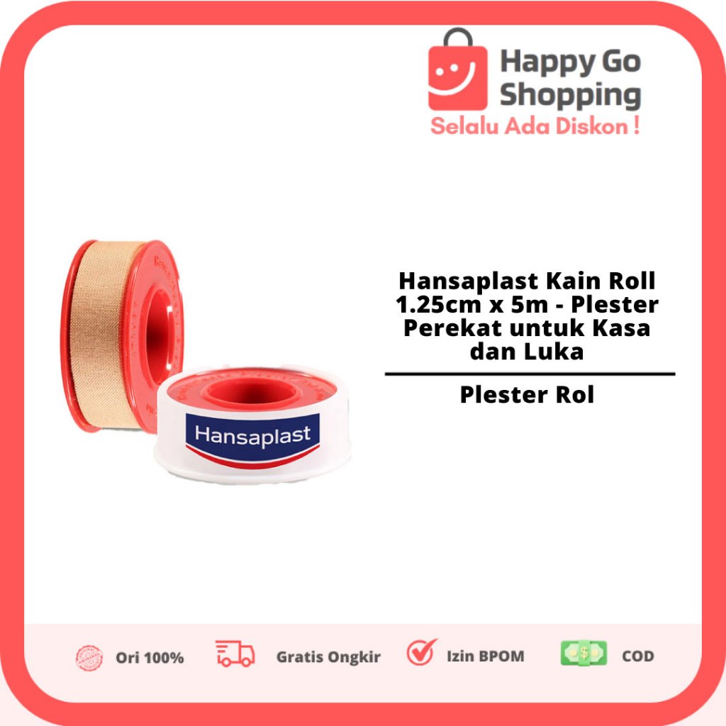 Hansaplast Kain Roll 1.25cm x 5m - Plester Perekat untuk Kasa dan Luka