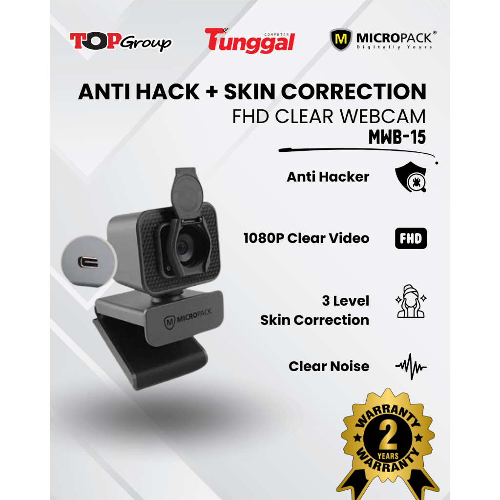 Webcam Full HD Micropack 1080P USB C Connector - MWB-15