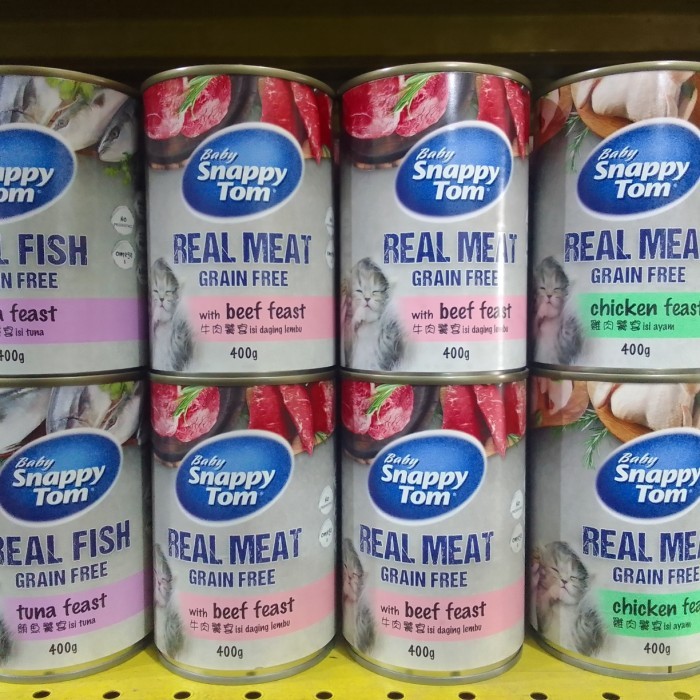 Snappy Tom baby 400 Gram Cat Food Premium Makanan Kucing Basah Kaleng