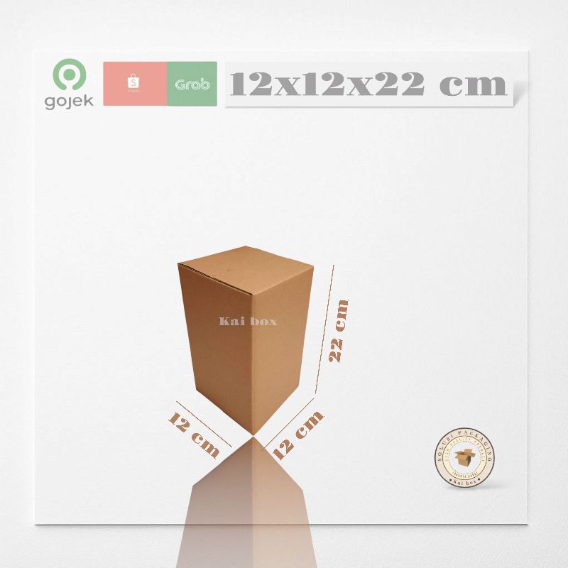 

kardus ukuran 12x12x22 cm box singel wall polos ST