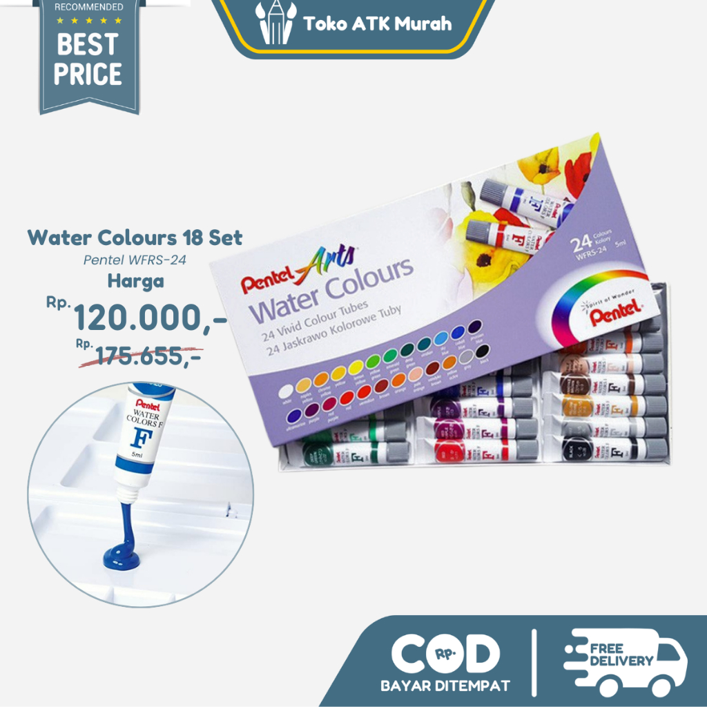 

Cat Air Pentel Arts 18 Water Colours (WFRS-18)