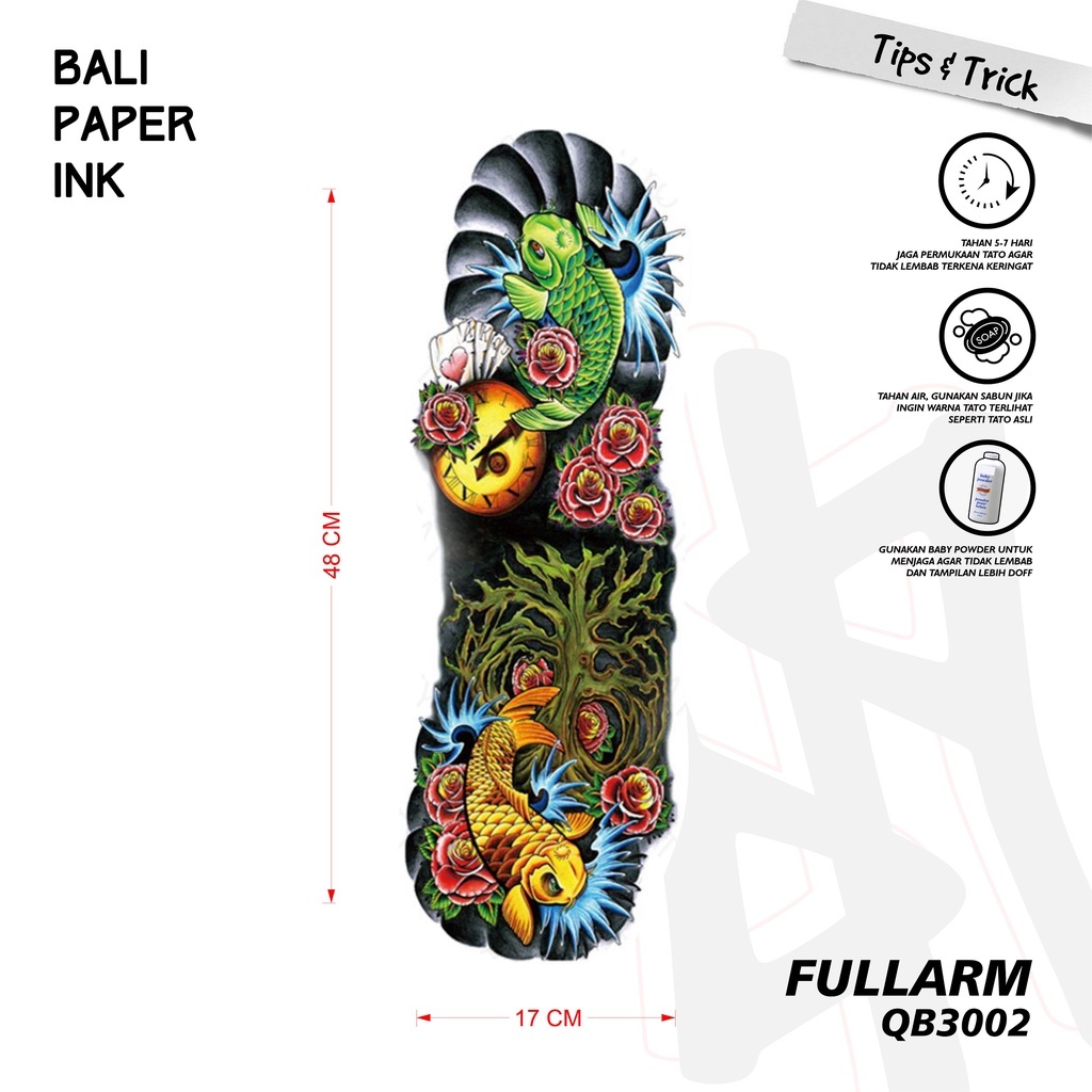 QB3002 Koi Fullarm Tato Temporary Basic Bali Paper Ink