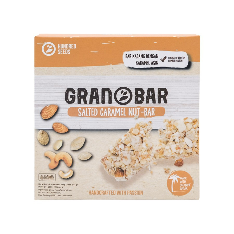 

Granobar - Salted Caramel Nut isi 5 pcs Granola Creations Hundreed seed