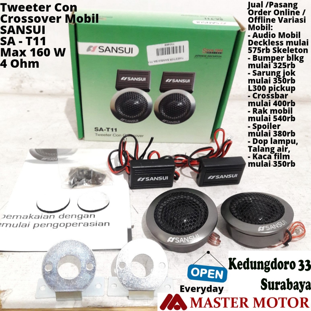 Tweeter Con Crossover Sansui SA T11 160W 4 Ohm Audio Speaker Mobil Calya Ayla Innova Mobilio Xpander